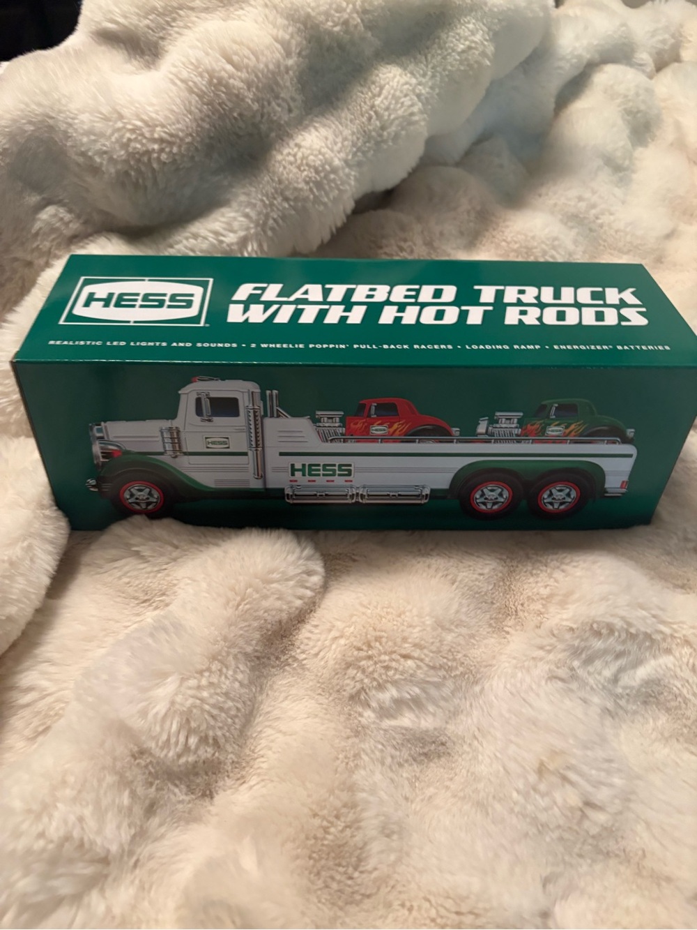 Hess 2022 Flatbed Truck with Hot Rods Toy - Green and White NEW